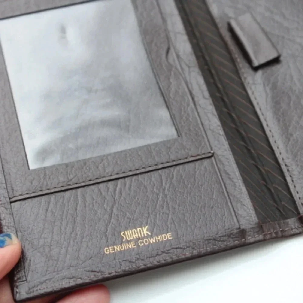 Vintage Swank leather check book holder